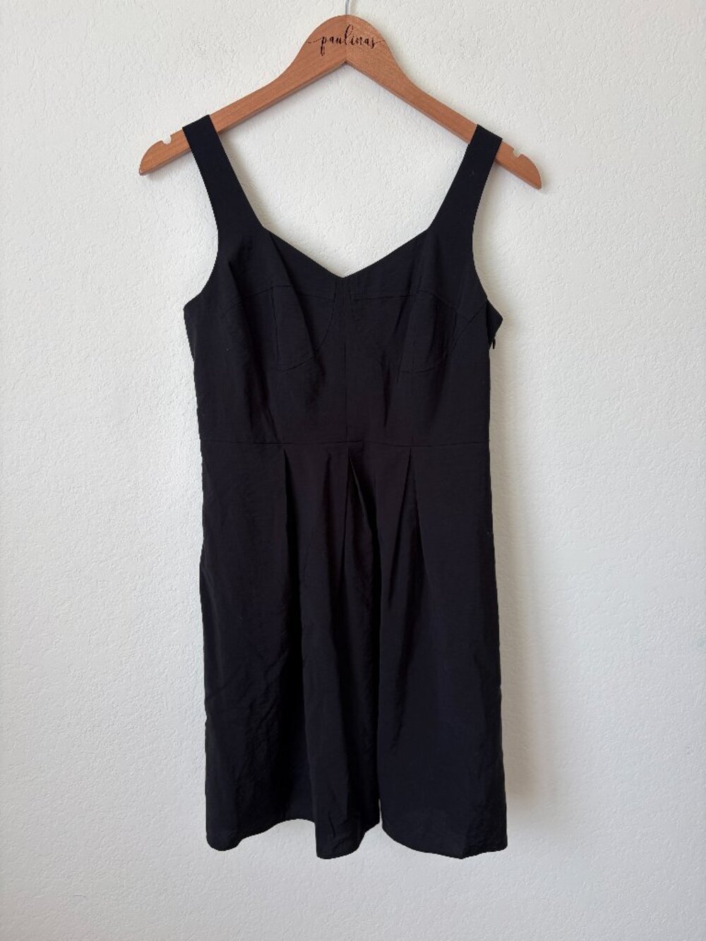 New LOFT Dress Womens 2 Petite Black Fit Flare Sleeveless Sweetheart Cocktail